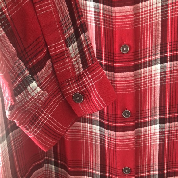 NWT J. Jill Mixed Plaid Long Sleeve Button Up Tunic w/Pockets (Large) - Picture 6 of 10